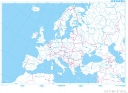 Stiefel Európa körvonalas munkatérképe (160 x 120 cm)