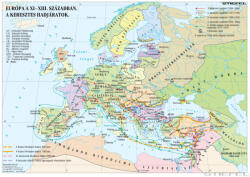 Stiefel Európa a XI-XIII. században - A keresztes hadjáratok (160 x 120 cm) iskolai történelmi falitérkép