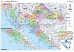 Stiefel Horvátország közigazgatása térkép, tűzhető, keretes