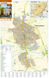 Stiefel Berettyóújfalu tűzött, keretezett várostérképe