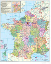 Stiefel Franciaország megyéi és postai irányítószámai (120 x 160 cm)