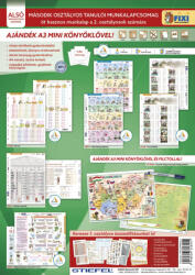 Stiefel Tanulói munkalapcsomag második osztályosoknak 5 db Fixi tanulói munkalappal, Gyerek Mo. A3 alátéttel és kék filctollal