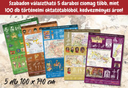 Stiefel Tetszőlegesen összerakható 5 darabos akciós csomag, több mint 100 féle iskolai történelmi oktatótablóból az őskortól a modern időkig. (100 x 140 cm / db)