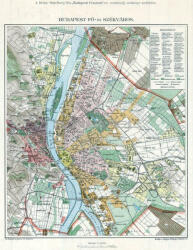  Budapest fő- és székváros térképe fakeretben - stiefelbolt - 33 700 Ft