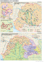 Stiefel Magyarország a XVI. században (a török hódítás), 100 x 140 cm iskolai történelmi falitérkép