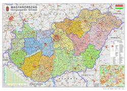 Stiefel Magyarország közigazgatása a járásokkal DUÓ - hátoldalon vaktérképpel