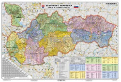 Stiefel Szlovákia politikai szlovák nyelvű fémléces térkép