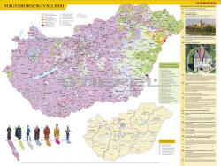 Stiefel Magyarország vallásai iskolai falitérkép (160 x 120 cm)