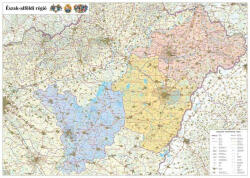 Stiefel Az Észak-Alföldi régió térképe, tűzhető, keretes falitérkép