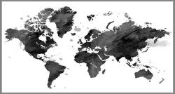 Stiefel Föld fali dekortérkép antracit színben fémléces kivitelben 100x70