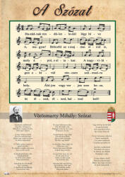 Stiefel Szózat tabló fémléccel - 50 x 70 cm, iskolai oktatótabló