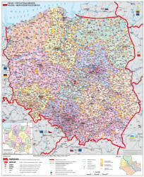Stiefel Lengyelország irányítószámos térképe fóliás-fémléces