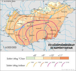 Stiefel Évi középhőmérséklet és napfénytartalom