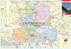 Stiefel Csongrád megye térképe, tűzhető, keretes