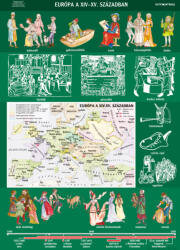 Stiefel Európa a XIV-XV. században, iskolai történelmi oktatótabló - stiefelbolt - 39 800 Ft