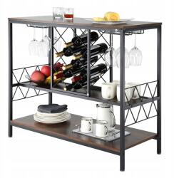 Vevor 40"-os ipari bárszekrény, bortartó, pohártartó, fa, nappaliba, otthonra (KQK394341571)