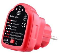 Benetech Hálózati Aljzat Teszter Multiméter 220V Detektor Rcd Funkció Led 30 mA (GT85)