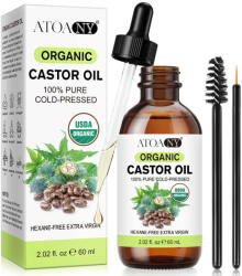 NOVA KISS Ulei de Ricin Organic, 100% Pur, Extra Virgin, Fara Hexan, 60 ml