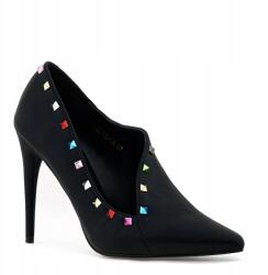 Vices Fekete aszimmetrikus magassarkú ökobőrből, szegecsekkel díszítve 36 Vices ejka! (E2092-1A Black 36)