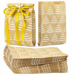 Allbag Karácsonyi Papír Tasak Hajtogatott 12x21 Szürke Fenyőfák Karácsonyi 100 db