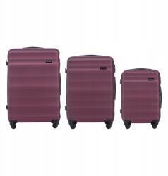 Wings 4 kerekű bőrönd szett, nagy utazóbőrönd és kézipoggyász (VULT01-3KPL-BURGUNDY)