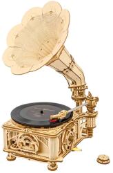 Robotime Klasszikus gramofon elektromos és kézi hajtással- 424db-os 3D fa modell - LKB01D ROKR