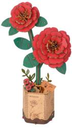 Robotime Vörös kamélia virág - 113db-os 3D fa modell - TW031 ROWOOD