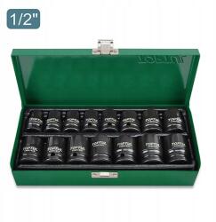 TOPTUL 1/2" Rövid Ütőkulcs Fejek Készlet 10-24 mm 15 db Cr-mo Toptul GDAD1501 (GDAD1501)