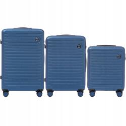 Wings Kemény bőrönd szett ABS-ből 4 kerekű utazópoggyász szett Wings (CT01-3KPL-M.BLUE)