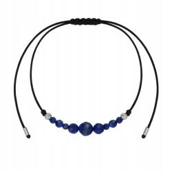 Lapis Lazuli talizmán karkötő, ezüst 925, zsinóros ajándék doboz