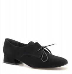 Bravo Moda Fekete fűzött prémium velúr papucs 36-os (E1938 Czarny Zamsz 36)