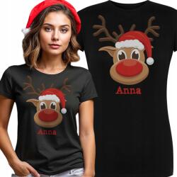 Wyczaruj Prezent Női Karácsonyi Póló Rénszarvas Névvel Ajándék Mikulás S (RENIFER IMIĘ MIKOŁAJKI ŚWIĘTA BOŻE NARODZENIA)