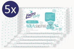 Linteo Nedves törlőkendő Baby Aqua Sensitive 5x 48db