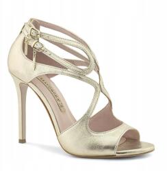 Bravo Moda Arany színű, természetes bőr magassarkú szandál 36-os (E1895 Złota Skóra 36)