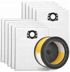  Set filtru aer și 10 saci compatibili cu aspiratoare Karcher seria WD 4 și WD 5 (TRS1-CSOM9-N)