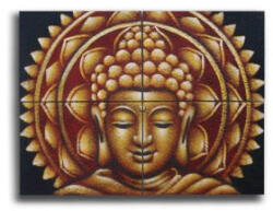 Cotomag Set 4 Tablouri Buddha Mandala - Auriu 40 x 30 cm