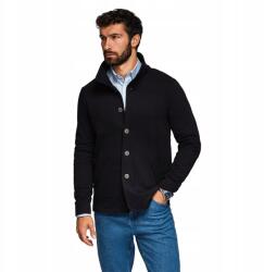 Ombre Férfi gombos pulóver állógallérral fekete V6 OM-SSZP-0240 méret XL (169025)