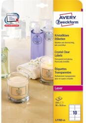 AVERY L7783-25 96x50, 8mm 250pcs etichetă transparentă din poliester (L7783-25)