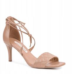 Bravo Moda Világosbarna kötött szandál természetes bőrből 38-as (E1972 Toffi Skóra 38)