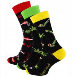  Színes ifjúsági zokni gyógynövény motívummal 3 pár, méret 36/40