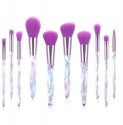 Ecarla Professzionális sminkecsetek nagy szett 10 db-os lila PZ42 (PZ42)