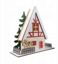  Fa házikó 15 cm karácsonyi dekoráció ajándék nádakhoz (HY-5799/NATURAL)