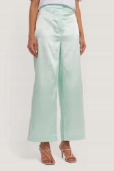 NA-KD Zöld Szatén Nadrág Magas Derekú Széles Szárú Eu 38