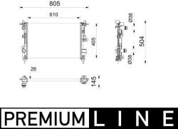 MAHLE Radiator, racire motor MAHLE CR 2797 000P (CR 2797 000P)
