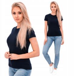 Edoti Női póló, nyomatlan, 100% pamut, Size XXL, sötétkék (SLR001)