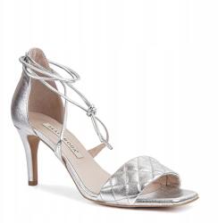 Bravo Moda Ezüst színű, természetes bőrből készült kötött szandál! 36 (E1972 Srebrna Skóra 36)