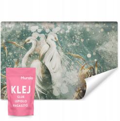 Muralo Fali Képfal Nappaliba Gémek Madarak Absztrakció Beton Levelek 368x254 (MF-10001376-V8)