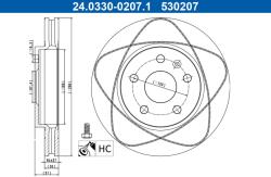 ATE Disc frana fata PowerDisc Opel Insignia A, Saab 9-5 ATE 24.0330-0207.1 (24.0330-0207.1)