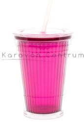  Gimex hőtartó pohár tetővel és szívószállal, szeder (C46582)