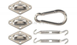 Travellife napvitorla rögzítőszett háromszög, ezüst (C33197)